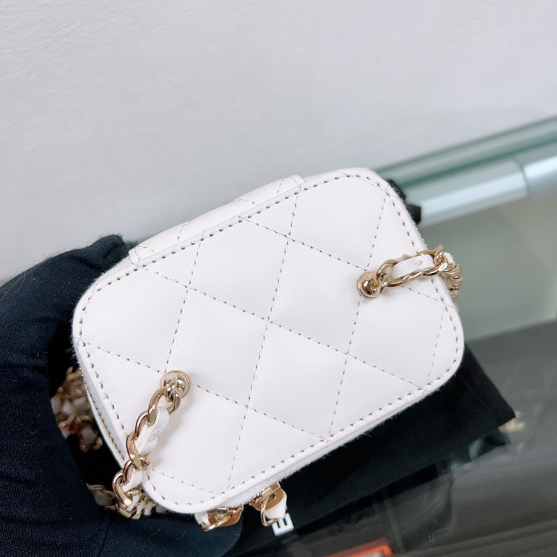 (已出❌) 近新✨Chanel 黑白足球調節扣 白色小盒子/ 鏈條化妝包/ 小廢包 mini vanity-12