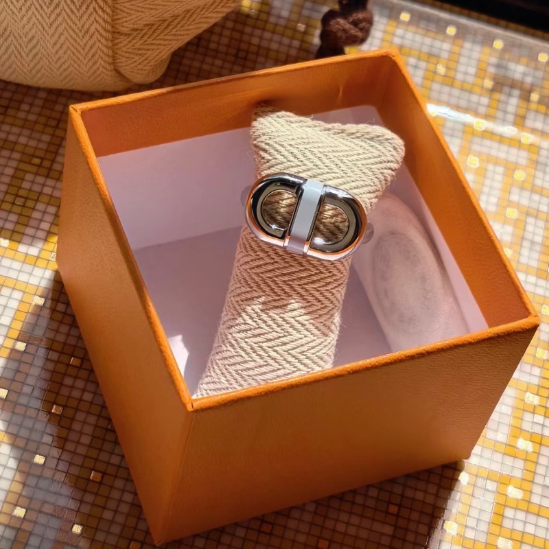 全新全配愛馬仕Hermes豬鼻銀飾男戒（戒圍56號）-3