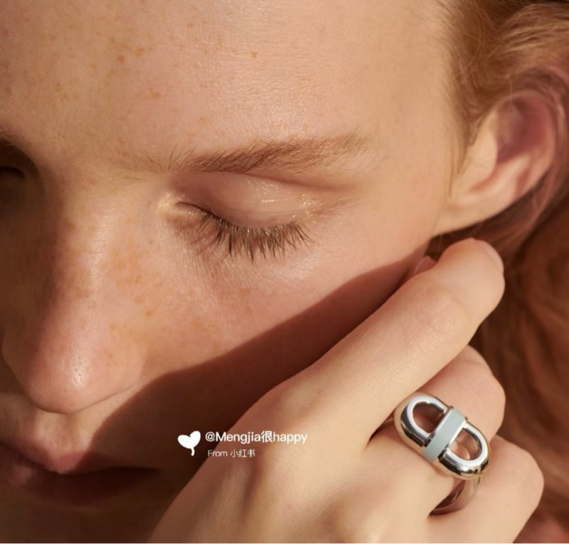 全新全配愛馬仕Hermes豬鼻銀飾男戒（戒圍56號）-4