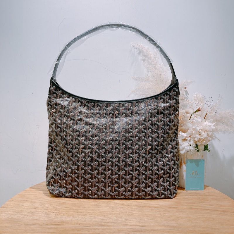 全新戈雅 特別版粉色心心形logo 黑色腋下包 Hobo Bag-1