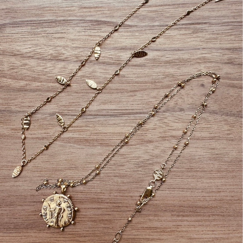 Missoma 英國輕奢飾品 經典羅馬金幣項鍊兩件組-1