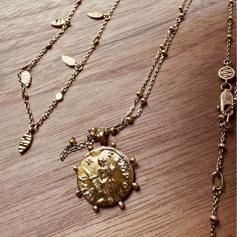 Missoma 英國輕奢飾品 經典羅馬金幣項鍊兩件組-3