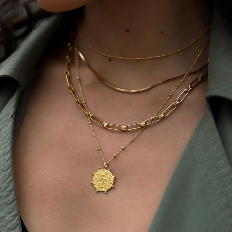 Missoma 英國輕奢飾品 經典羅馬金幣項鍊兩件組-6