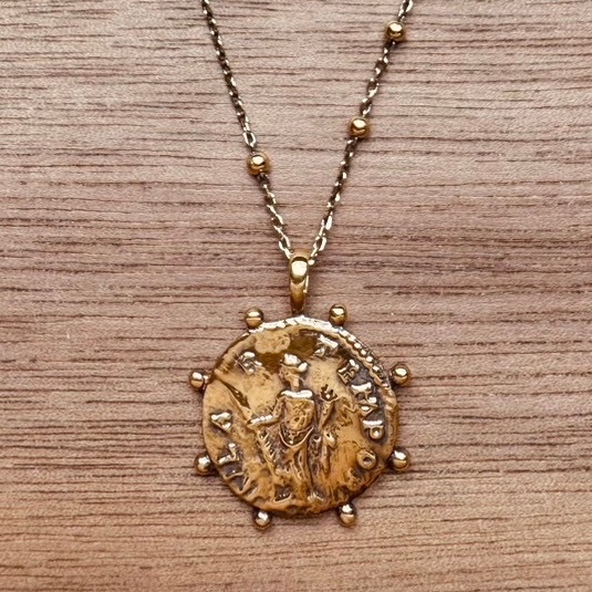 Missoma 英國輕奢飾品 經典羅馬金幣項鍊兩件組-8