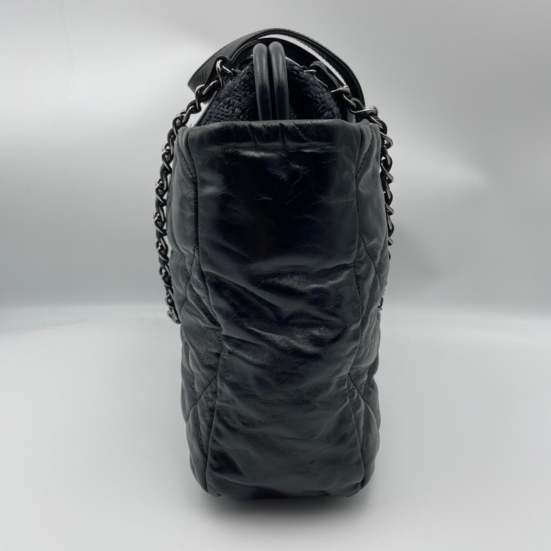 Chanel黑色菱格2way琴譜鏈條tote-12