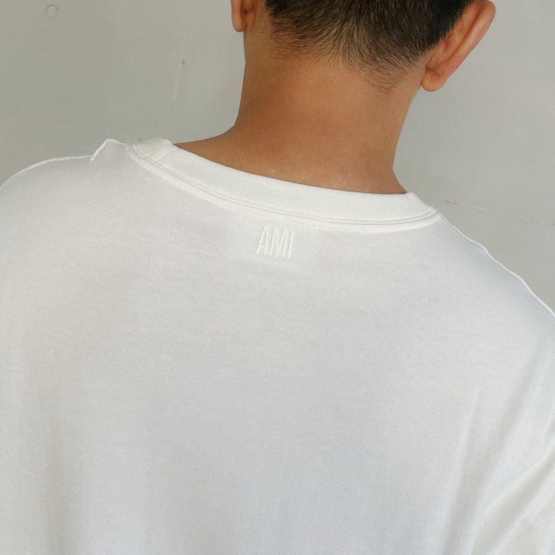 Ami Paris  白色刺繡短袖T恤  #XL-3