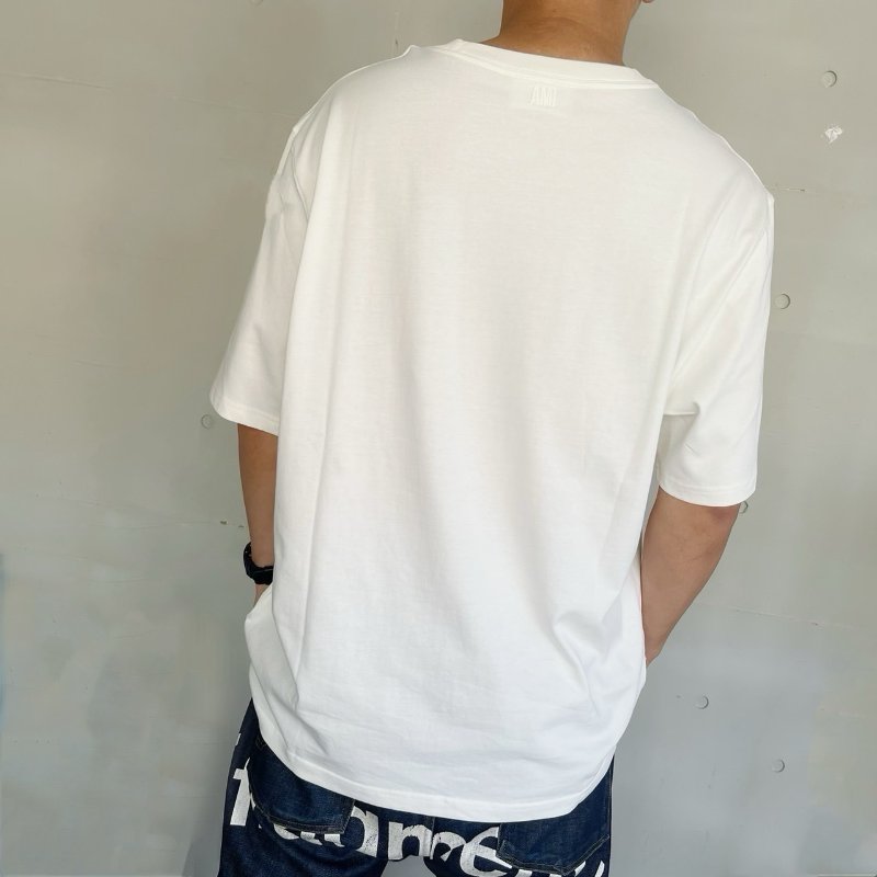 Ami Paris  白色刺繡短袖T恤  #XL-4