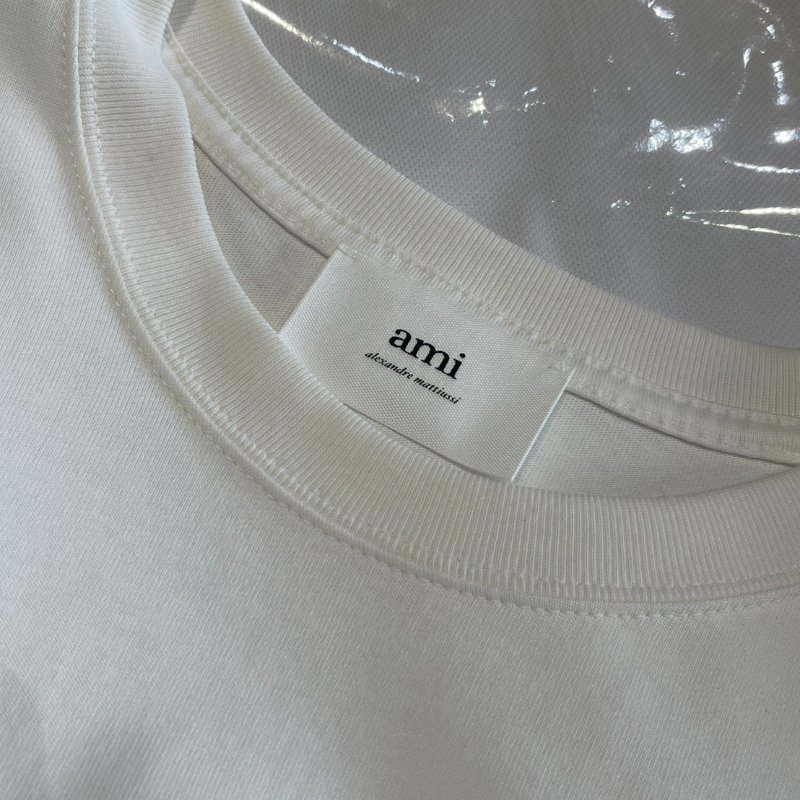 Ami Paris  白色刺繡短袖T恤  #XL-5
