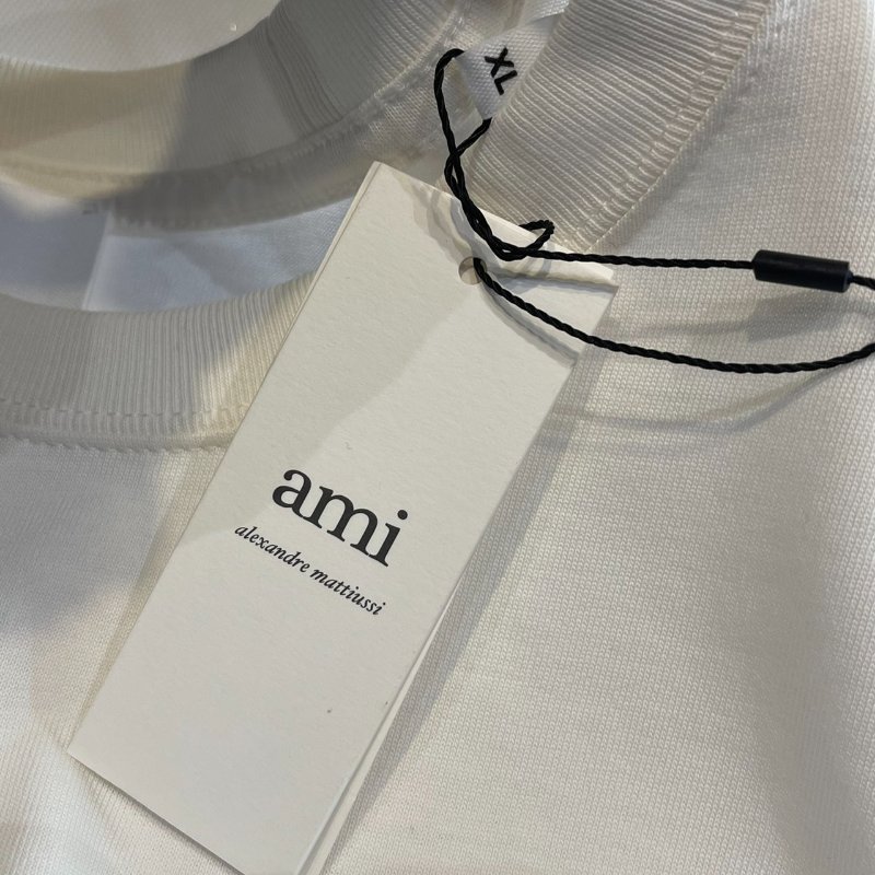 Ami Paris  白色刺繡短袖T恤  #XL-6