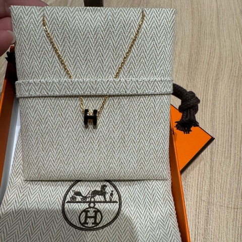 HERMES 愛馬仕 Mini Pop H 項鍊 全新離櫃黑金
