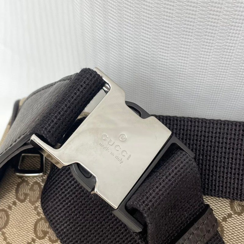【售出】GUCCI 老花印花logo 胸包 腰包 男包-7