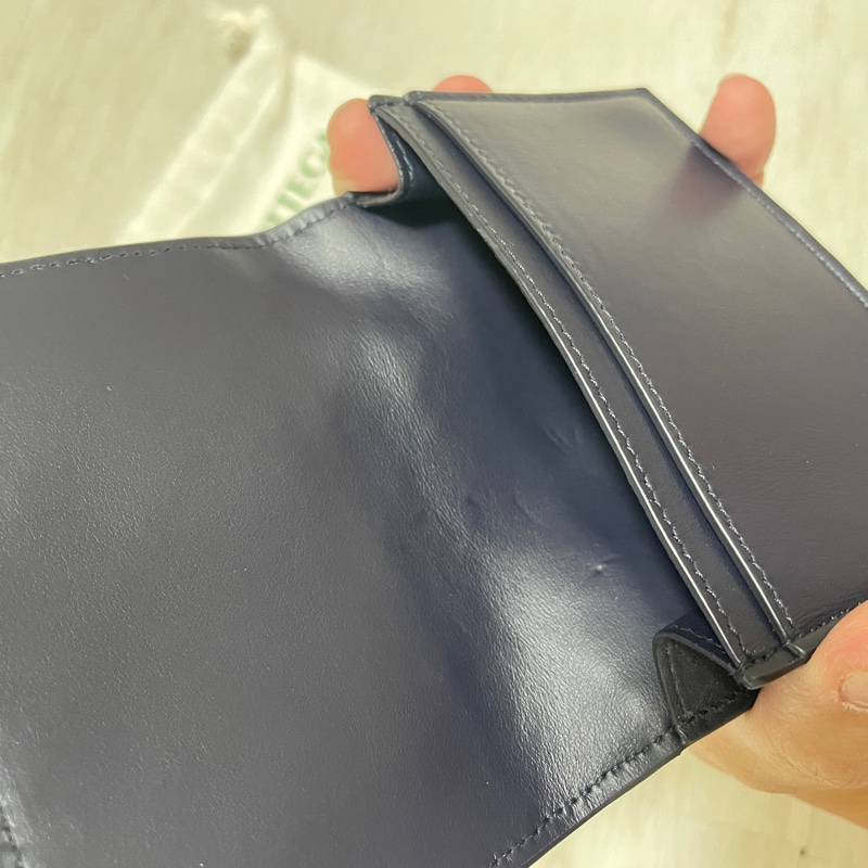 Bottega Veneta Intrecciato 編織 小格 名片盒 深藍 Space-5
