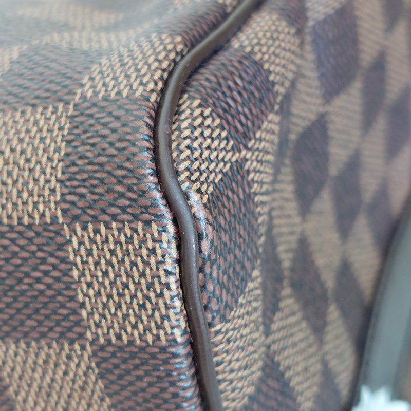 LV  🎀現品實拍 🎀 N41183 格紋 Speedy30cm 波士頓包 手提 斜背包~二手品-33
