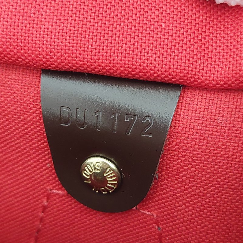 LV  🎀現品實拍 🎀 N41183 格紋 Speedy30cm 波士頓包 手提 斜背包~二手品-45