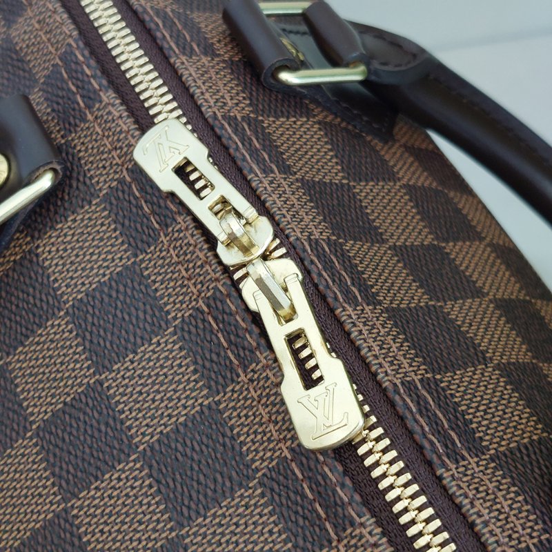 LV  🎀現品實拍 🎀 N41183 格紋 Speedy30cm 波士頓包 手提 斜背包~二手品-54