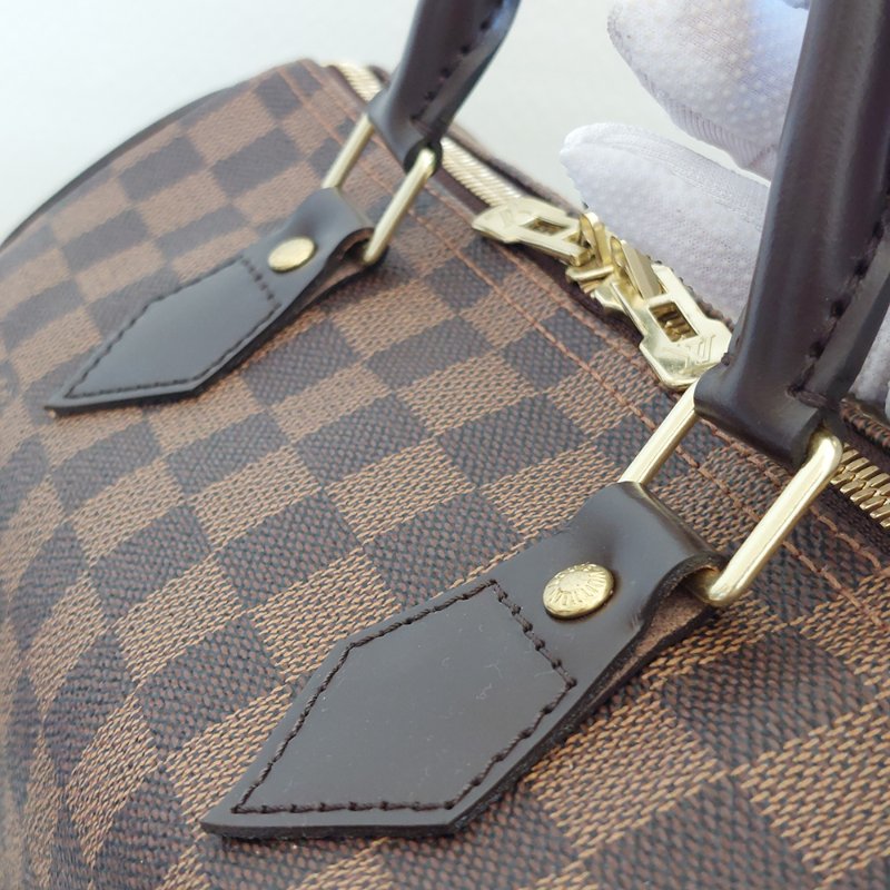 LV  🎀現品實拍 🎀 N41183 格紋 Speedy30cm 波士頓包 手提 斜背包~二手品-56