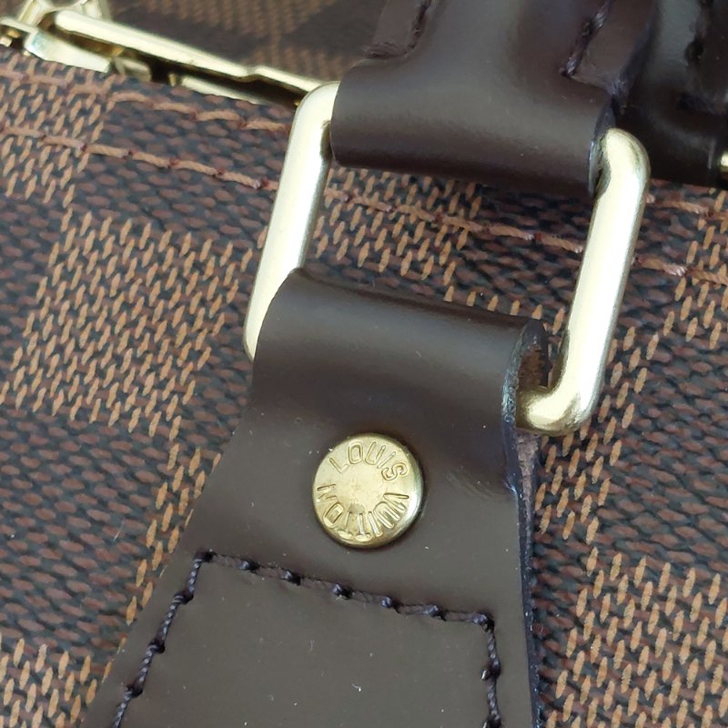 LV  🎀現品實拍 🎀 N41183 格紋 Speedy30cm 波士頓包 手提 斜背包~二手品-59