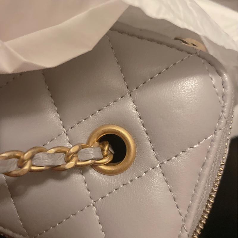 稀有保值款 Chanel灰色金球長盒子 包的logo膜在未撕-10