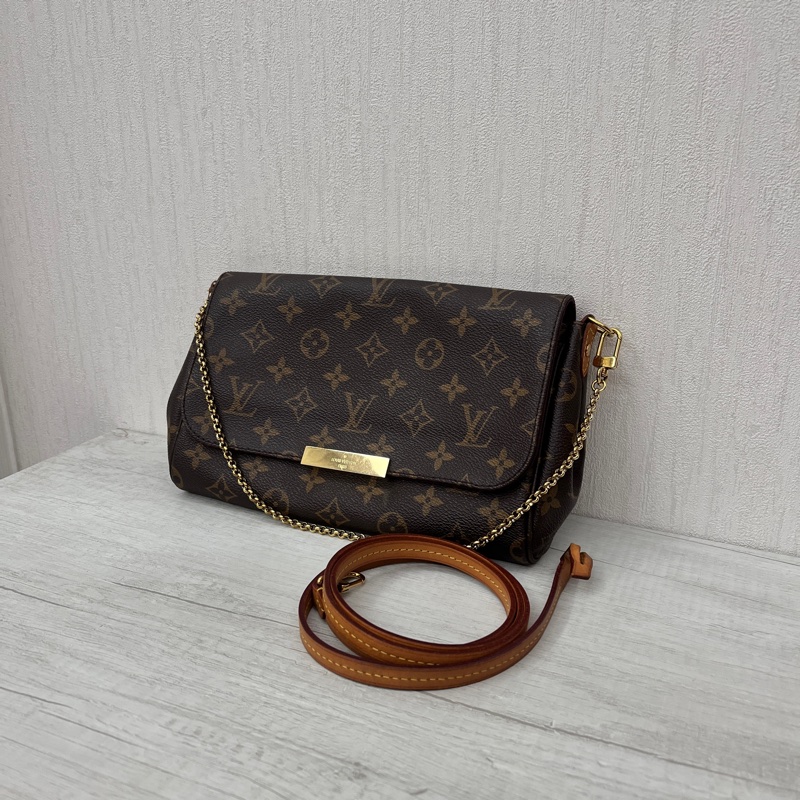 LV Favorite MM 摯愛 老花鍊條肩背包 斜背包-0