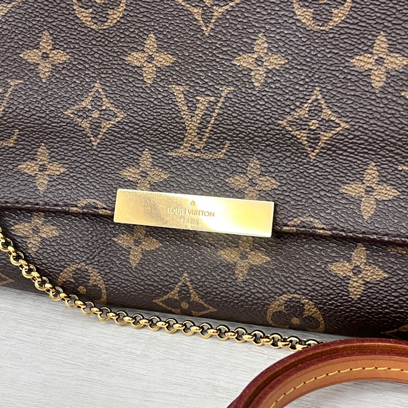 LV Favorite MM 摯愛 老花鍊條肩背包 斜背包-1