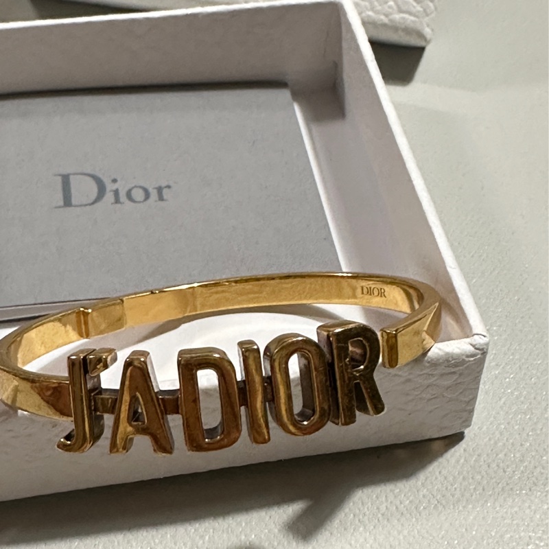 Christian Dior JADIOR 英字LOGO造型手環手鐲.古銅金-5