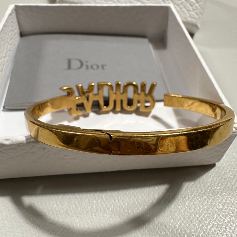 Christian Dior JADIOR 英字LOGO造型手環手鐲.古銅金-6