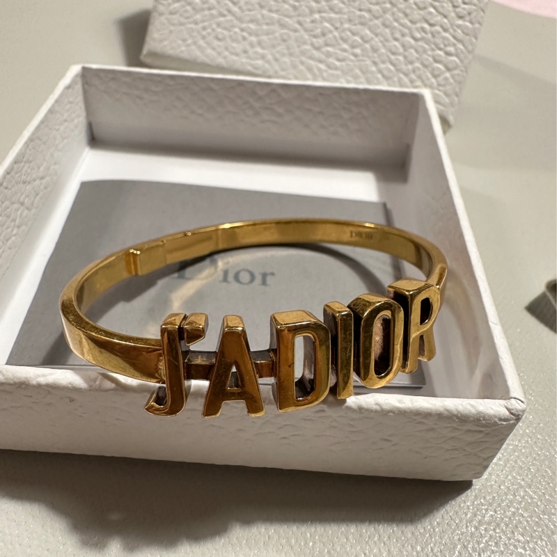 Christian Dior JADIOR 英字LOGO造型手環手鐲.古銅金-8