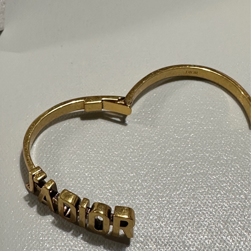 Christian Dior JADIOR 英字LOGO造型手環手鐲.古銅金-9