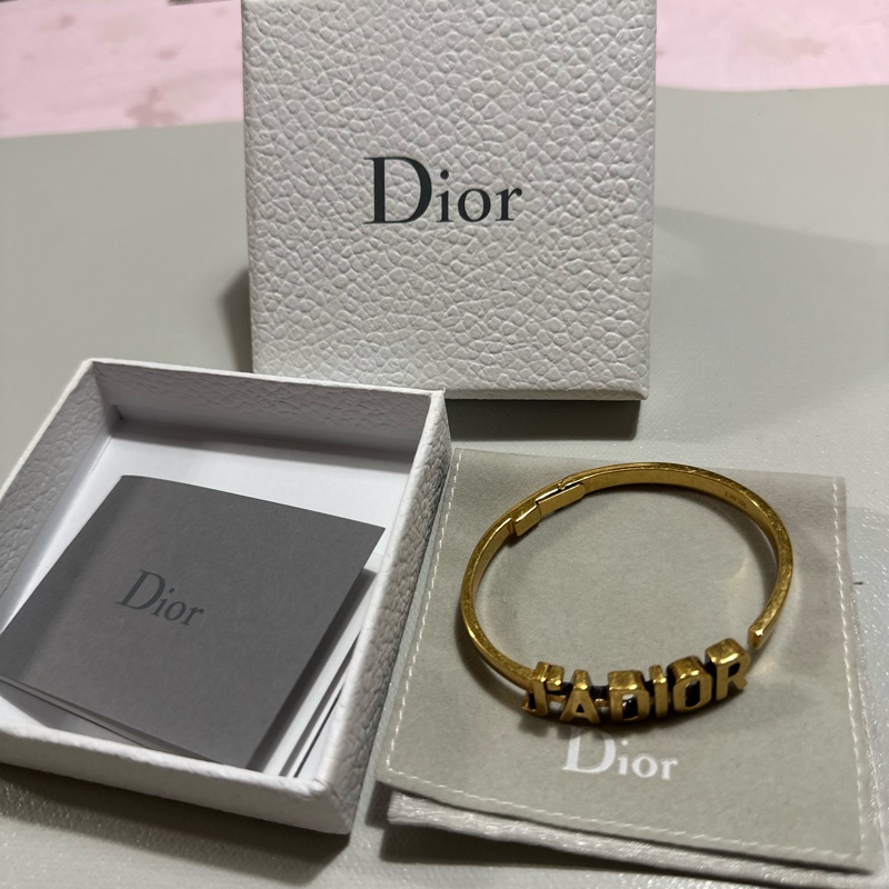 Christian Dior JADIOR 英字LOGO造型手環手鐲.古銅金-10