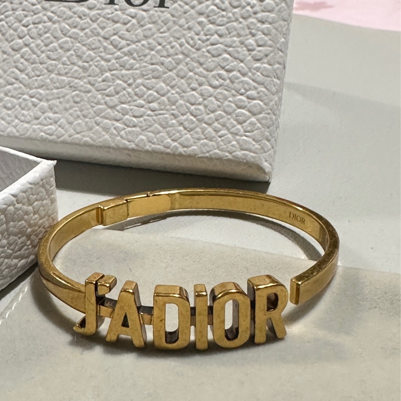 Christian Dior JADIOR 英字LOGO造型手環手鐲.古銅金-2