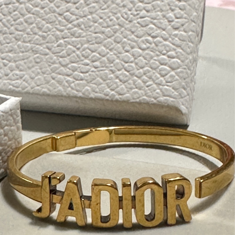 Christian Dior JADIOR 英字LOGO造型手環手鐲.古銅金-12