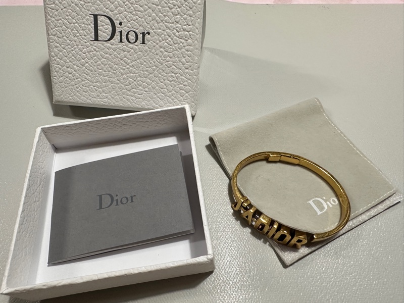 Christian Dior JADIOR 英字LOGO造型手環手鐲.古銅金-4