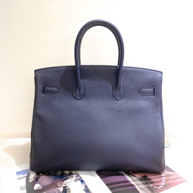 Hermès 愛馬仕 午夜藍 x 玫瑰紫 x 銀釦  TC牛皮 B35 Birkin35 鉑金包 手提包-2