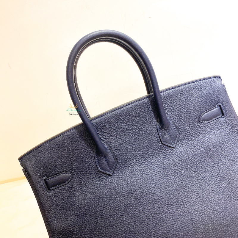 Hermès 愛馬仕 午夜藍 x 玫瑰紫 x 銀釦  TC牛皮 B35 Birkin35 鉑金包 手提包-10