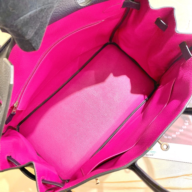 Hermès 愛馬仕 午夜藍 x 玫瑰紫 x 銀釦  TC牛皮 B35 Birkin35 鉑金包 手提包-13