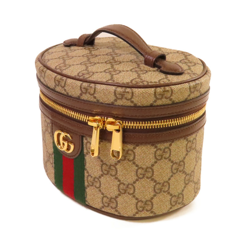 GUCCI 塗層帆布Ophidia Cosmestic Hand Bag金扣手挽袋啡色-2