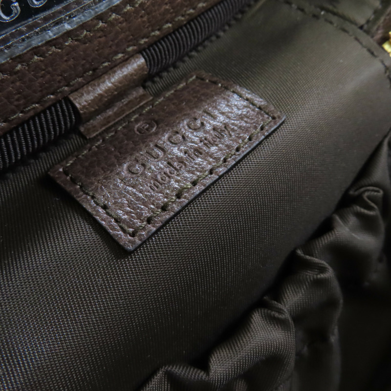 GUCCI 塗層帆布Ophidia Cosmestic Hand Bag金扣手挽袋啡色-5