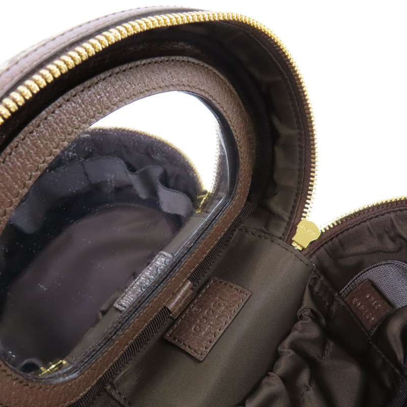 GUCCI 塗層帆布Ophidia Cosmestic Hand Bag金扣手挽袋啡色-7