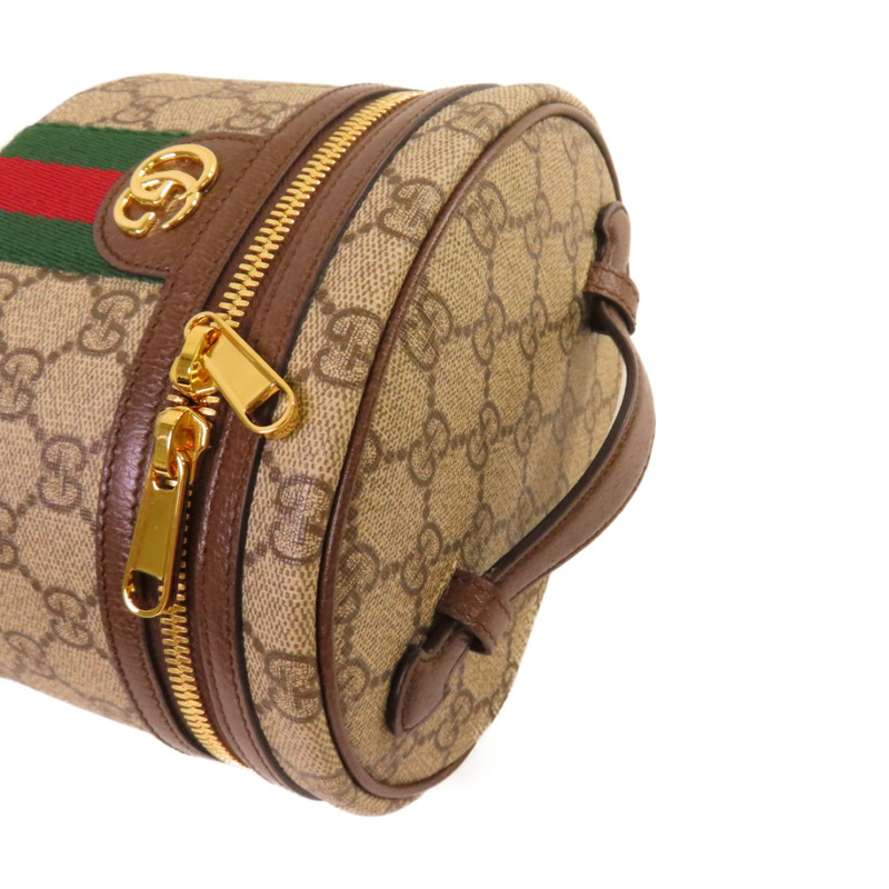 GUCCI 塗層帆布Ophidia Cosmestic Hand Bag金扣手挽袋啡色-8