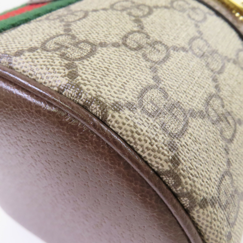 GUCCI 塗層帆布Ophidia Cosmestic Hand Bag金扣手挽袋啡色-11