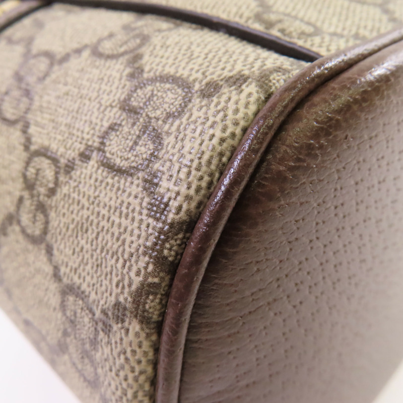 GUCCI 塗層帆布Ophidia Cosmestic Hand Bag金扣手挽袋啡色-12