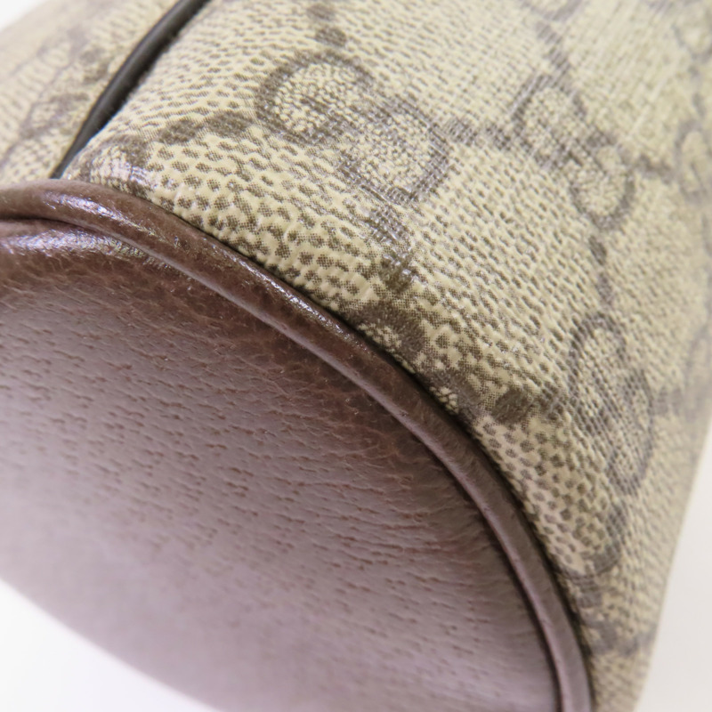 GUCCI 塗層帆布Ophidia Cosmestic Hand Bag金扣手挽袋啡色-13