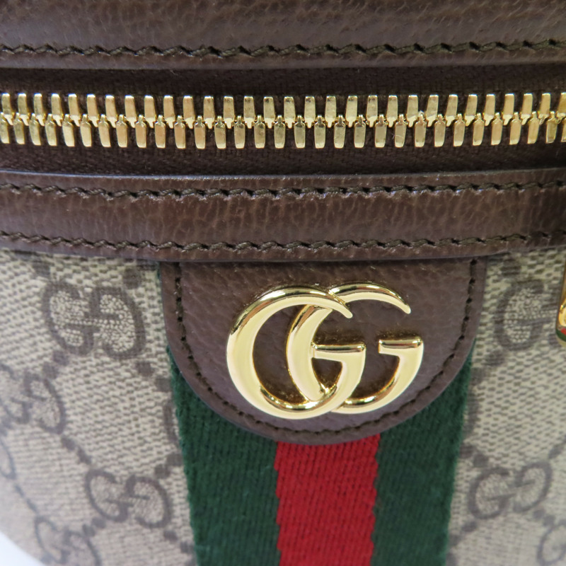 GUCCI 塗層帆布Ophidia Cosmestic Hand Bag金扣手挽袋啡色-15