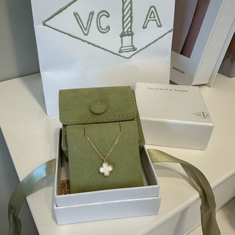 VCA 梵克雅寶 四葉草項鍊 白母貝 小號-0