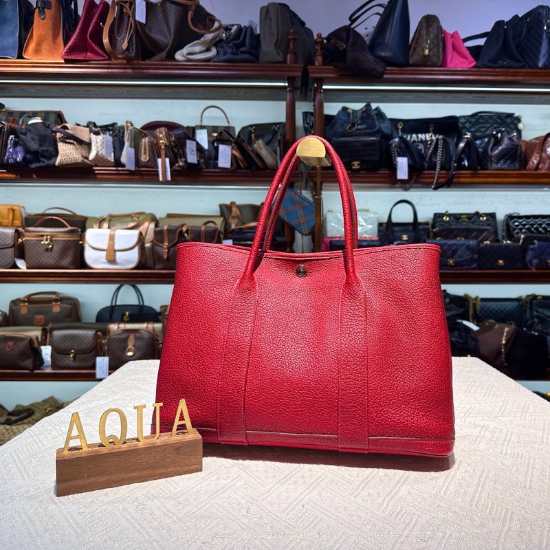 Hermes Garden Party 36 愛馬仕花園包 5X 辣椒紅 Rouge Pigment-0