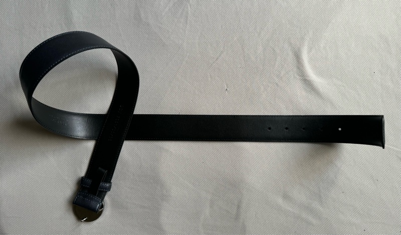 VERSACE 范思哲 凡賽斯 深藍色皮革 皮帶 尺吋90 二手正品☻不議價☻-3