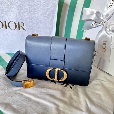《已售出》95新Dior 蒙田包 漸層藍 2022 高雄漢神百貨Dior專櫃購入 附發票購證正本