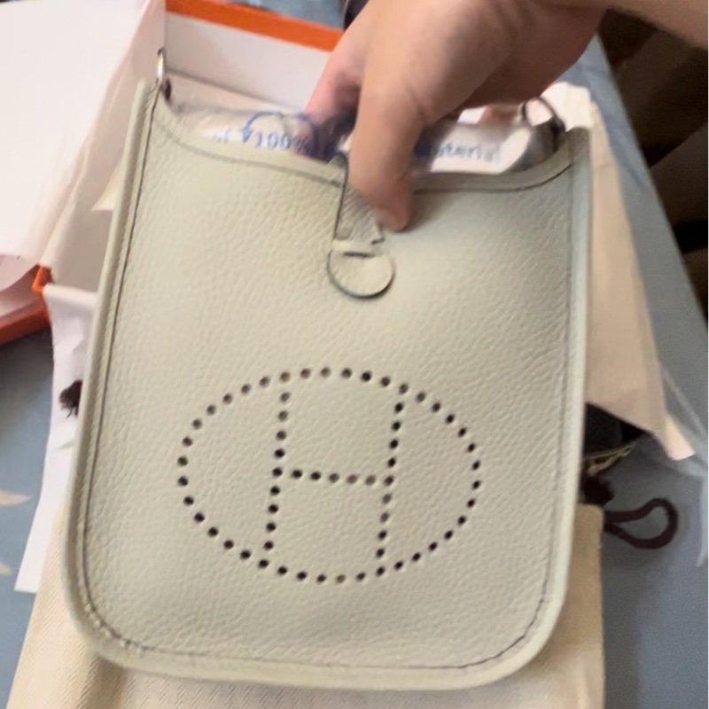 Hermes Mini Evelyne 16 冰晶灰 B刻大全配-5
