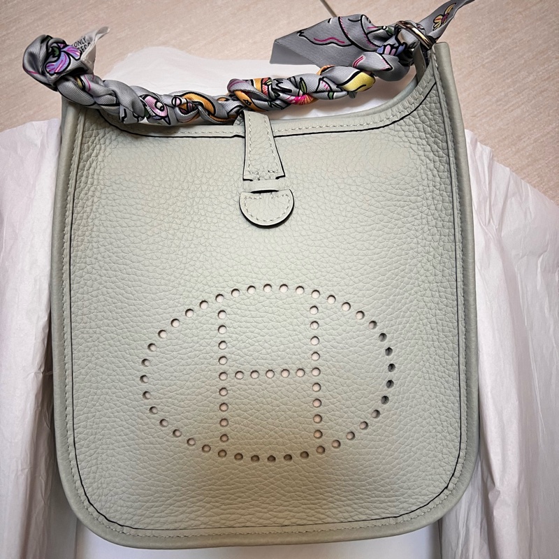 Hermes Mini Evelyne 16 冰晶灰 B刻大全配-6