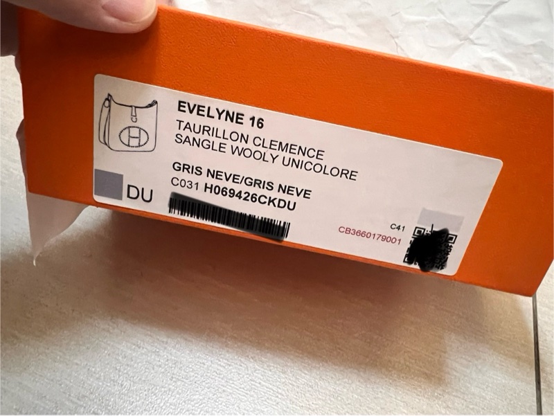 Hermes Mini Evelyne 16 冰晶灰 B刻大全配-11